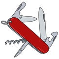 The red swiss army pocket knife Royalty Free Stock Photo