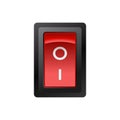 Red switch button vector illustration. Royalty Free Stock Photo