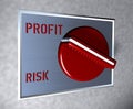 Red Switch Profti vs. Risk Royalty Free Stock Photo