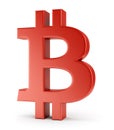 Red symbol of bitcoin