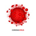 Red Symbol Corona Virus Infection. Medicine warning. Dangerous disease symptoms. Vector illustration