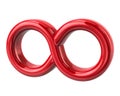 Red symbol of infinity 3d illustration Royalty Free Stock Photo