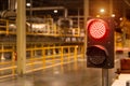 red symbol light of Barrier Gate or Barrier fences show status used to control the passage of cars in the factory for safety Royalty Free Stock Photo