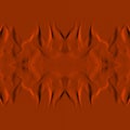 A red symmetrical seamless abstraction depicting a three-dimensional fire. Seamless texture of red flame.