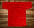 T-shirt for mockup | Color Red | View: Back Royalty Free Stock Photo