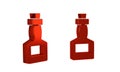 Red Tabasco sauce icon isolated on transparent background. Chili cayenne spicy pepper sauce.