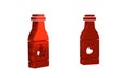 Red Tabasco sauce icon isolated on transparent background. Chili cayenne spicy pepper sauce.