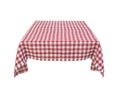 Red table clothe on the table isolated Royalty Free Stock Photo