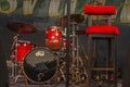 Red table and drum