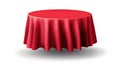 Red Tablecloth on Round Table. Royalty Free Stock Photo