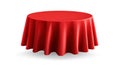 Round Red Tablecloth Isolated. Royalty Free Stock Photo