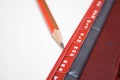 Red tabs and pencil Royalty Free Stock Photo