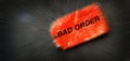 Red Tag Marker Ticker or Label for Bad Order on Ground blur Zoom