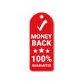 Red Tag Money Back Guarantee 100 Percents Label Isolated