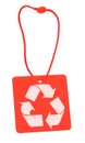 Red tag with recycle symbol Royalty Free Stock Photo