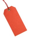 Red tag with red thread