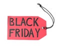 Red tag with words Black Friday isolated on white Royalty Free Stock Photo