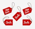 Red tag with the words sale. Shopping logo or icon Royalty Free Stock Photo