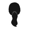 Red with a tail.Back hairstyle single icon in black style vector symbol stock illustration web.