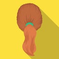 Red with a tail.Back hairstyle single icon in flat style vector symbol stock illustration web.