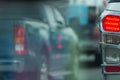 Red tail light brake of stop car on road traffic Royalty Free Stock Photo