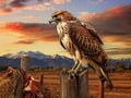 Red tailed hawk Made With Generative AI illustration