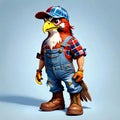 Red tailed hawk predator funny comic work clothes