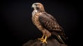 Falcon Perched On A Boulder: A Taxidermy-inspired Art Piece