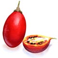 Red tamarillo fruit isolated on a white background