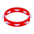 Red tambourine icon, isometric style