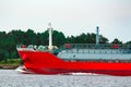 Red cargo tanker ship