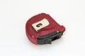 Red tape measure on a white background Royalty Free Stock Photo