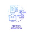 Red tape reduction blue gradient concept icon Royalty Free Stock Photo