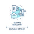 Red tape reduction turquoise concept icon Royalty Free Stock Photo
