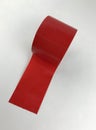 Red tape, sticky, long lasting, clear color