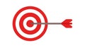 Red Target Board Icon, Aim and Objective Symbol, vector design Generative AI Royalty Free Stock Photo