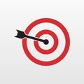 Red Target icon isolated. Modern simple flat concentric aiming sign. Marketing, Business, internet