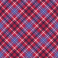 Red tartan plaid seamless fabric texture Royalty Free Stock Photo