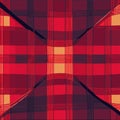 Red tartan plaid seamless pattern background. Traditional Scottish fabric texture. AI Generated Royalty Free Stock Photo