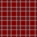 Red Tartan with White and Black Stripes Seamless Background. Vector Illustration Royalty Free Stock Photo