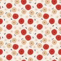 Red & Taupe Floral Seamless Pattern Royalty Free Stock Photo