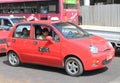 Red taxi in Yangon