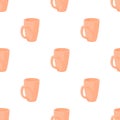 Red tea cup pattern seamless vector Royalty Free Stock Photo