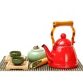Red tea kettle Royalty Free Stock Photo
