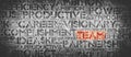 Red TEAM word surrounded by work-related words Royalty Free Stock Photo