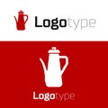 Red Teapot icon isolated on white background. Logo design template element. Vector Royalty Free Stock Photo