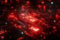 Red technology background: A tech-themed background in vibrant red featuring circuit patterns and digital designs.