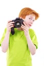 Red teen photographes Royalty Free Stock Photo