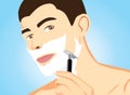 Red TeethHealthy Men Shaving