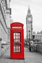 Red Telephone Booth and Big Ben in London